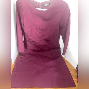 Antonio Melani 3/4 Length Sleeve Gathered Side Starburst Ladies Size 10 Burgundy